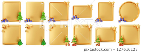 3d message christmas blank comment sticky note paper text box speech bubble icon set bundle illustration 127616125