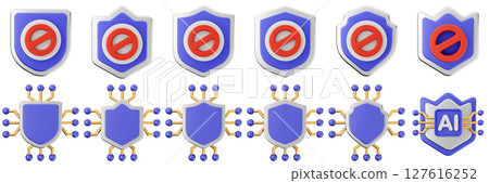 3d shield security safe privacy protection firewall insurance icon set bundle illustration 3d shield security safe privacy protection firewall insurance icon set bundle illustration 127616252
