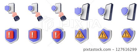 3d shield security safe privacy protection firewall insurance icon set bundle illustration 3d shield security safe privacy protection firewall insurance icon set bundle illustration 127616299
