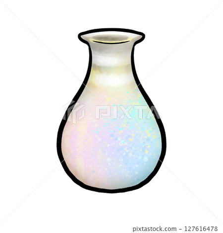 Cartoon vase pattern design, gradient color and black outline isolated vase 127616478