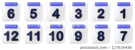3d calendar date event reminder plan organizer icon set bundle illustration 127616486