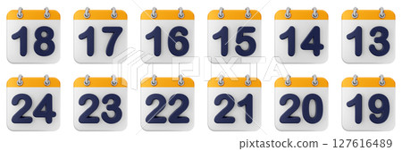 3d calendar day date event reminder plan organizer icon set bundle illustration 127616489