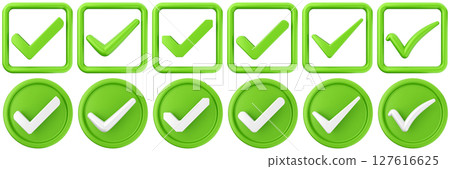 3d checkmark correct yes choice right vote verification approved accept icon set bundle illustration 3d checkmark correct yes choice right vote verification approved accept icon set bundle illustration 127616625