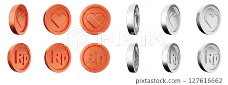 3d coin finance investment wealth payment income money dollar icon set bundle illustration 127616662