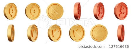3d coin finance investment wealth payment income money dollar icon set bundle illustration 3d coin finance investment wealth payment income money dollar icon set bundle illustration 127616686
