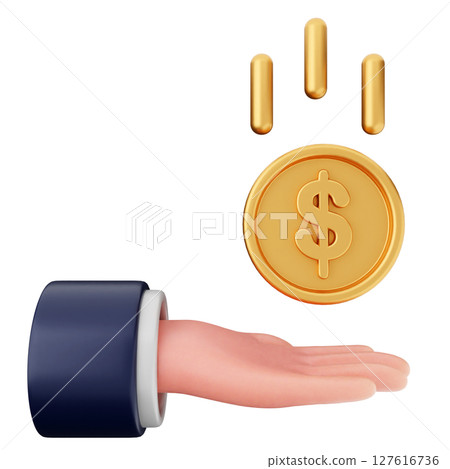 3d coin payment icon illustration 3d coin payment icon illustration 127616736