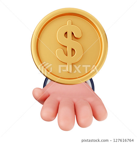 3d coin payment icon illustration 3d coin payment icon illustration 127616764