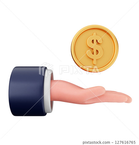 3d coin dollar payment icon illustration 3d coin dollar payment icon illustration 127616765