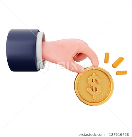 3d coin dollar payment icon illustration 127616768