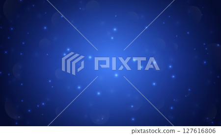 Abstract futuristic blue background with flow dots and glitter lights. Vector illustration 127616806