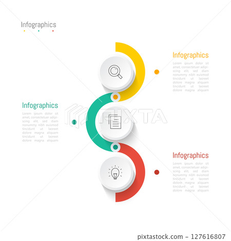 Infographic 3 options design elements for your business data. Vector Illustration. 127616807