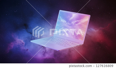 Colorful and stylish laptop image AI-generated image 127616809