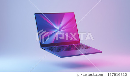 Colorful and stylish laptop image AI-generated image 127616810