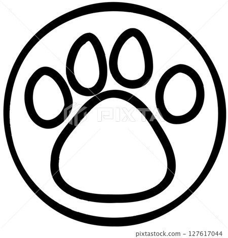簡單可愛的爪子插圖，單色 127617044
