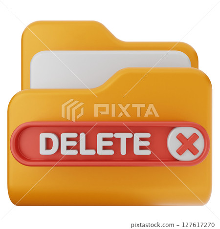 3d folder file document delete 127617270