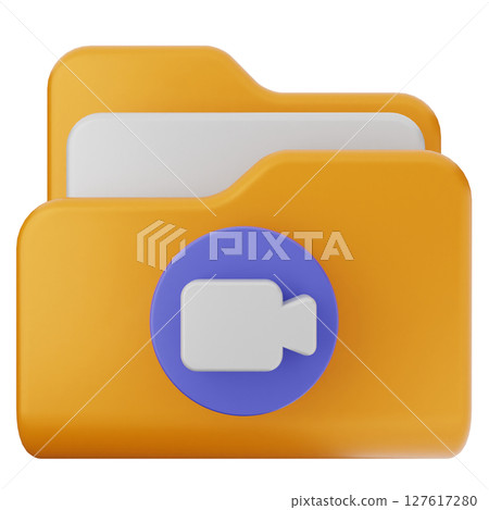 3d folder file document video 127617280