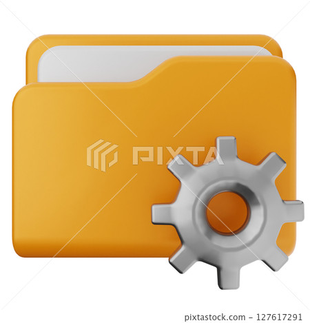 3d folder file document setting gear 3d folder file document setting gear 127617291
