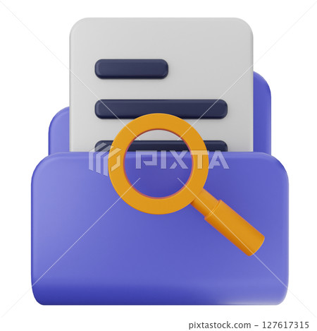 3d folder file document scan searching 127617315