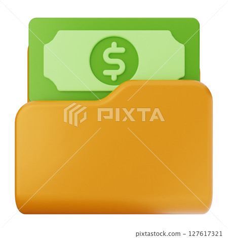 3d folder file document money dollar 3d folder file document money dollar 127617321