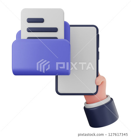3d folder file document smartphone 127617345