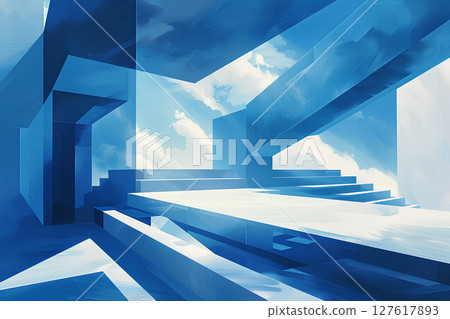 Blue and white background texture-2 127617893