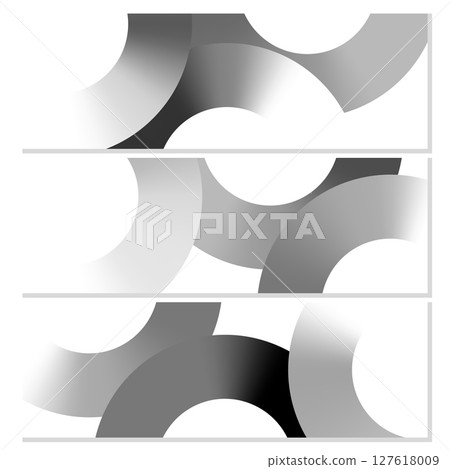 Simple advertising banner with monochrome circles Simple advertising banner with monochrome circles 127618009