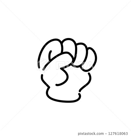 Clenched hands vector icon 127618063