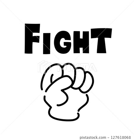 Clenched hands vector icon Fight 127618068