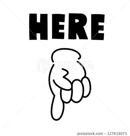 Downward pointing finger vector icon Downward pointing finger vector icon 127618073