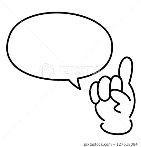 Attention-grabbing finger vector icon Speech bubble 127618084
