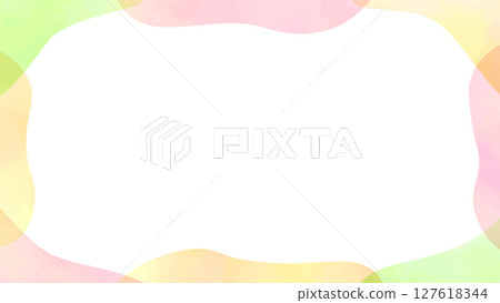 Watercolor style, soft pop spring color frame 127618344