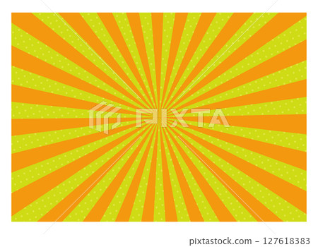 簡單的黃綠色和橙色集中線背景材料萬聖節顏色 127618383