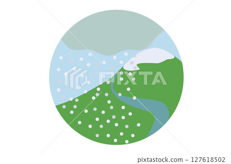 氣候插圖天氣雪冬景 127618502
