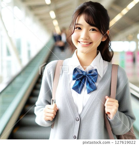 School girls going to school 127619022