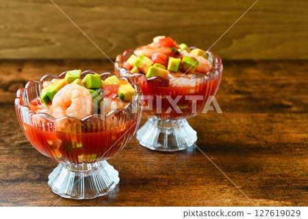 Shrimp Cocktail (Coctel de Camarones) (Mexican food) Shrimp Cocktail (Coctel de Camarones) (Mexican food) 127619029