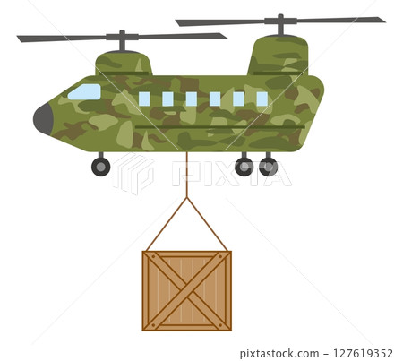 直升機運送物資到受災地區的插圖 127619352
