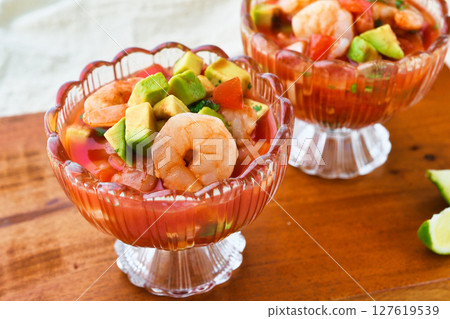 Shrimp Cocktail (Coctel de Camarones) (Mexican food) 127619539