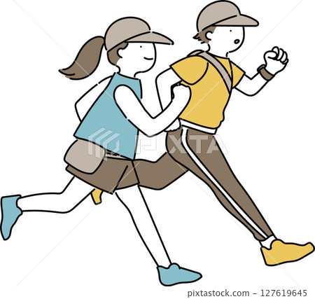 享受夏日跑步的人們 127619645