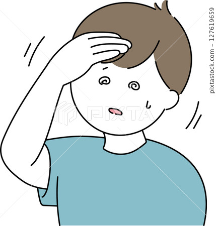 Symptoms of heat stroke: dizziness, lightheadedness 127619659