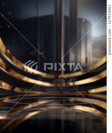 Advertising poster background for cosmetics and skin care. Black and gold tone, beautiful and luxurious. Advertising poster background for cosmetics and skin care. Black and gold tone, beautiful and luxurious. 127619901