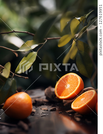 Cosmetics and skin care poster illustrations containing vitamin C 127619951