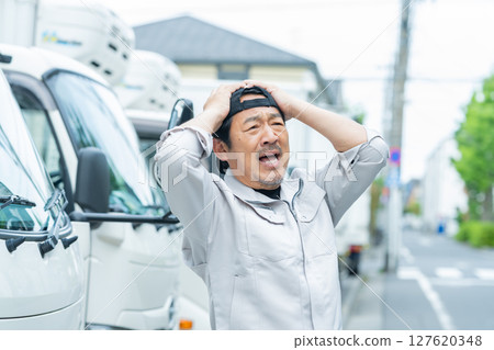 Troubled driver man Troubled driver man 127620348