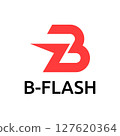 Modern B Initial Logo Flash Bold Concept 127620364