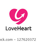 Heart Logo With Hidden Arrow Element 127620372
