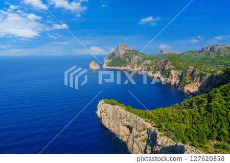 Stunning Coastal Cliffs and Turquoise Waters in Mallorica, Spain Stunning Coastal Cliffs and Turquoise Waters in Mallorica, Spain 127620858