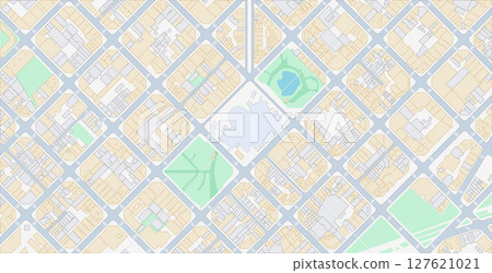 Layered editable vector illustration outline of detailed streets of Barcelona,Spain. 127621021