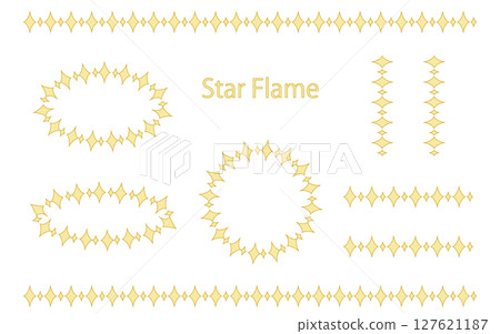 星形圖案線條和框架集。 星形圖案線條和框架集。 127621187