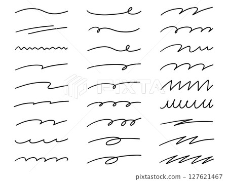 手繪線條向量插圖集。手繪、裝飾、塗鴉、線條藝術 手繪線條向量插圖集。手繪、裝飾、塗鴉、線條藝術 127621467