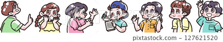 Illustration of children talking 127621520