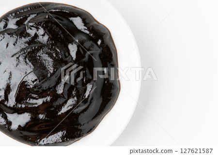 Sweet bean sauce in a small dish 127621587